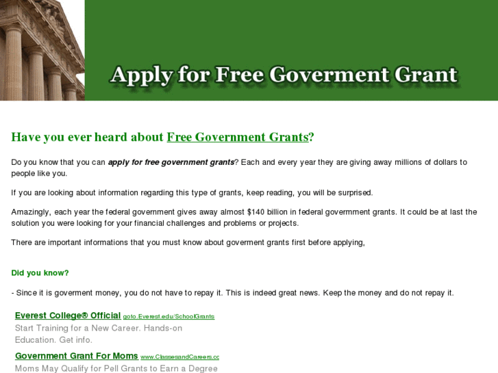 www.applyforfreegovernmentgrant.net