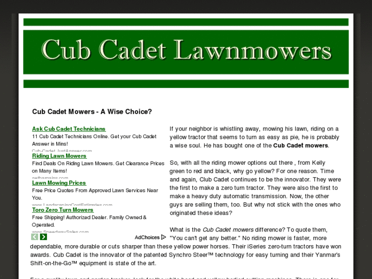 www.cubcadetlawnmowers.net