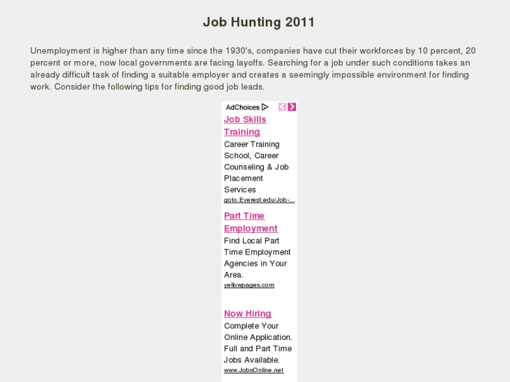 www.jobhunting2011.org