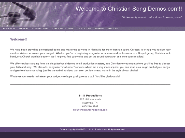 www.christiansongdemos.com