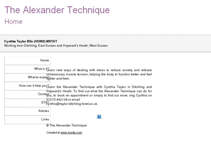 www.thealexandertechnique.info