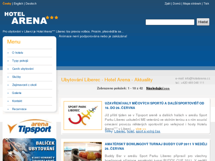 www.hotelarena.cz