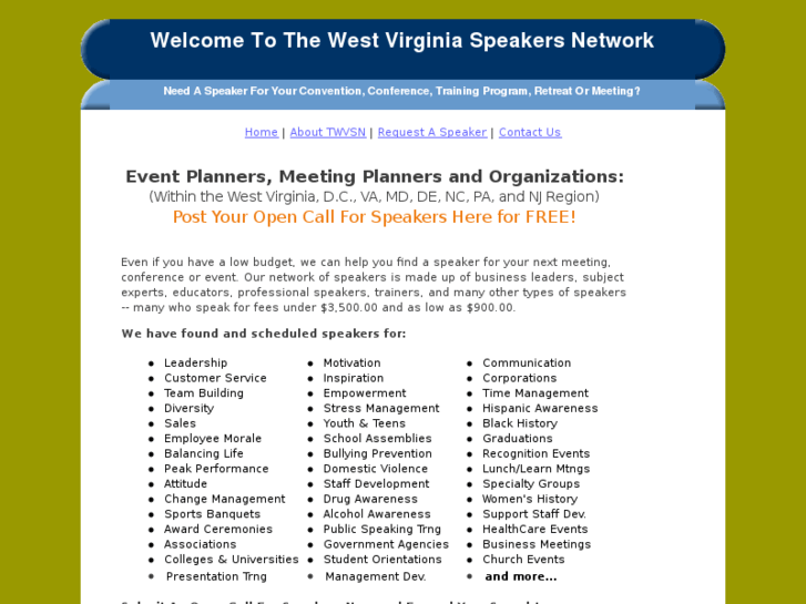 www.westvirginiaspeakersnetwork.com