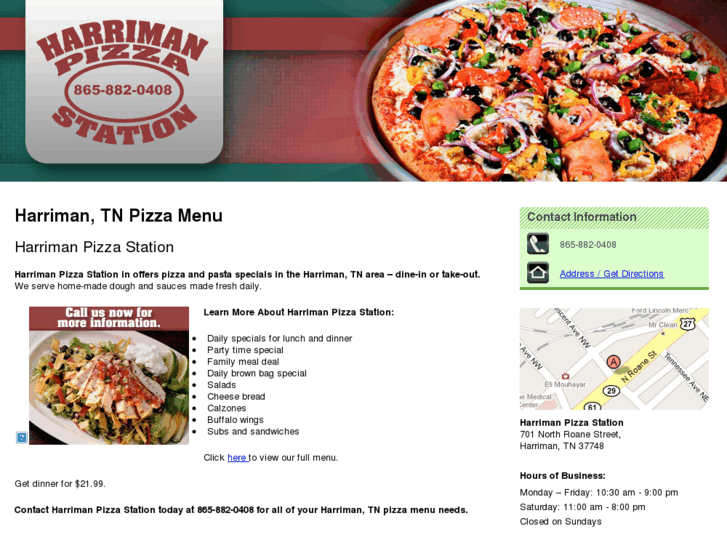 www.pizzaharrimantn.com