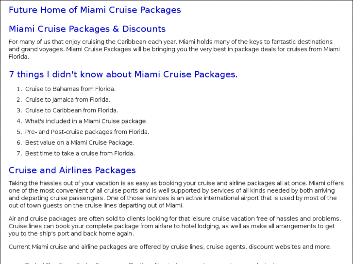 www.miamicruisepackages.com