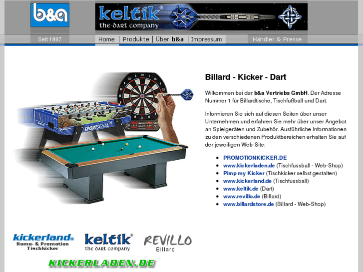www.billard-kicker-dart.de