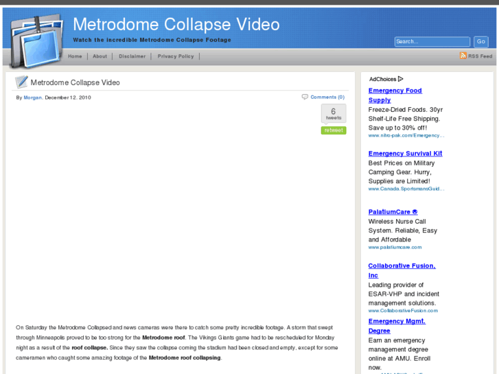 www.metrodomecollapsevideo.com