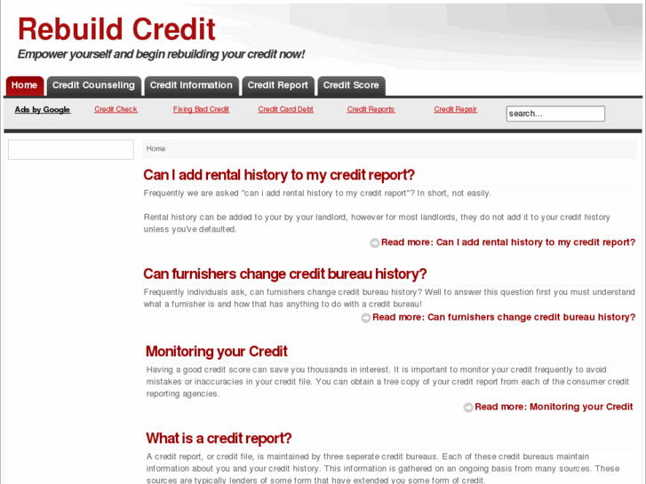 www.rebuildcredithistory.net