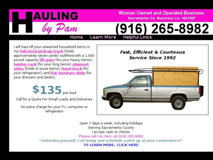 www.haulingbypam.com