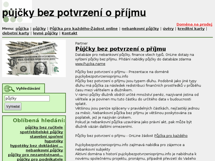 www.pujckybezpotvrzenioprijmu.info