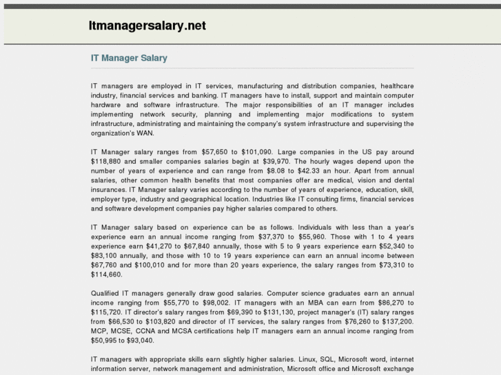 www.itmanagersalary.net