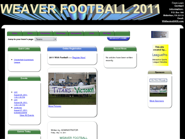 www.weaveraafootball.com