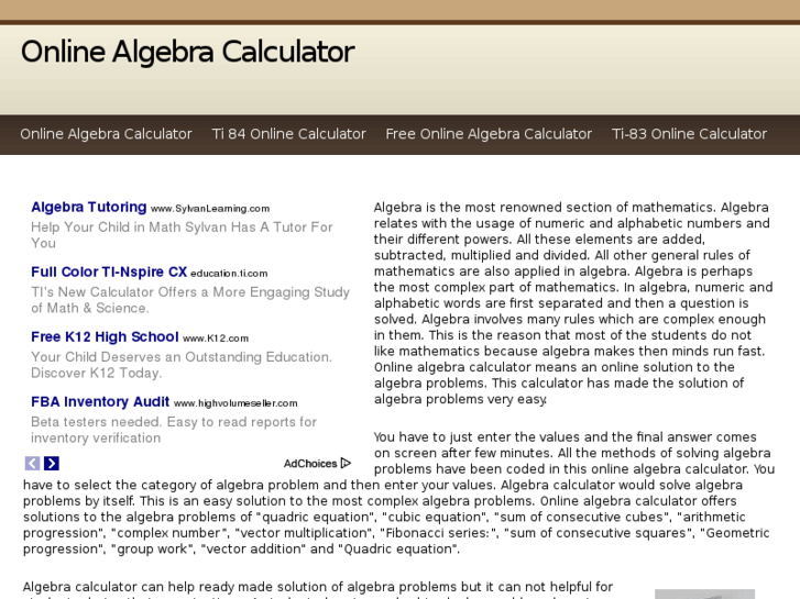 www.onlinealgebracalculator.net