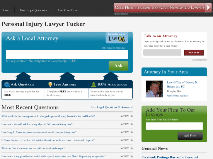 www.personalinjurylawyertucker.com