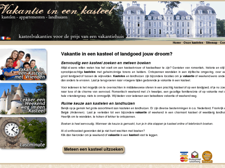 www.vakantieineenkasteel.nl