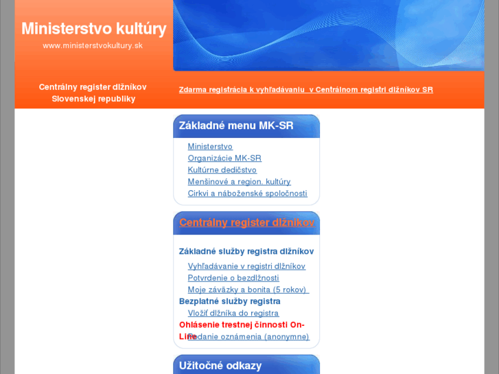 www.ministerstvokultury.sk