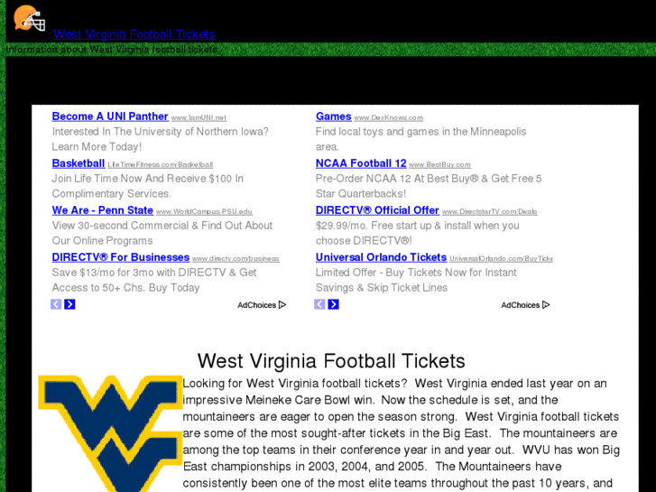 www.westvirginiafootballtickets.com