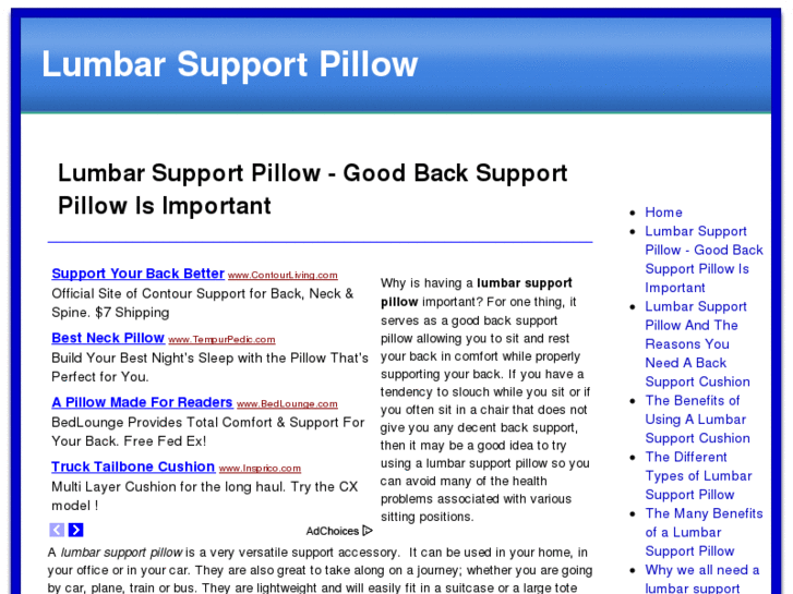 www.lumbarsupportpillowinfo.com