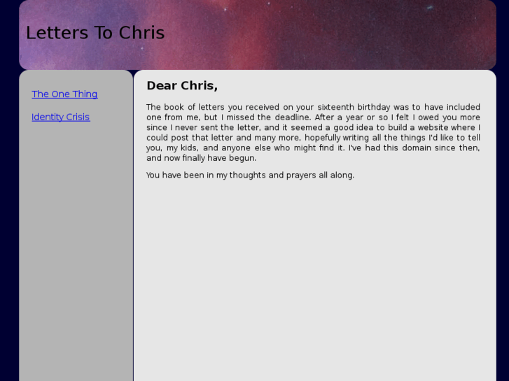 www.letterstochris.com