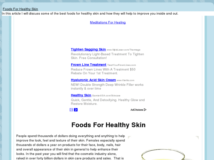 www.foodsforhealthyskin.com