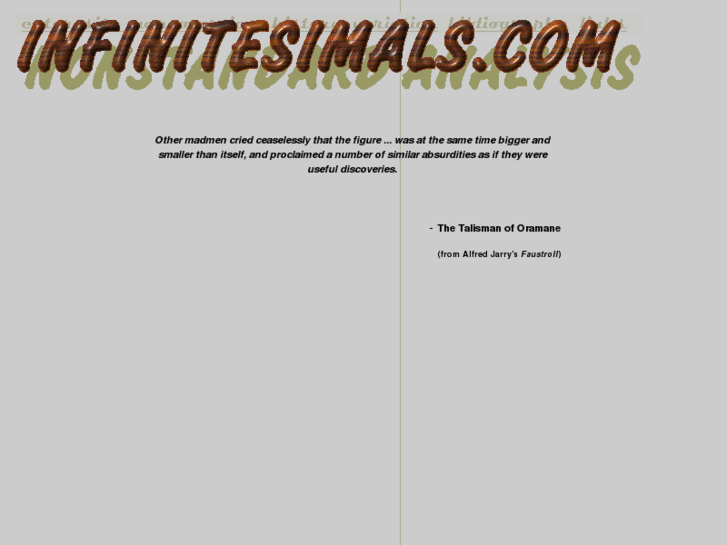 www.infinitesimals.net