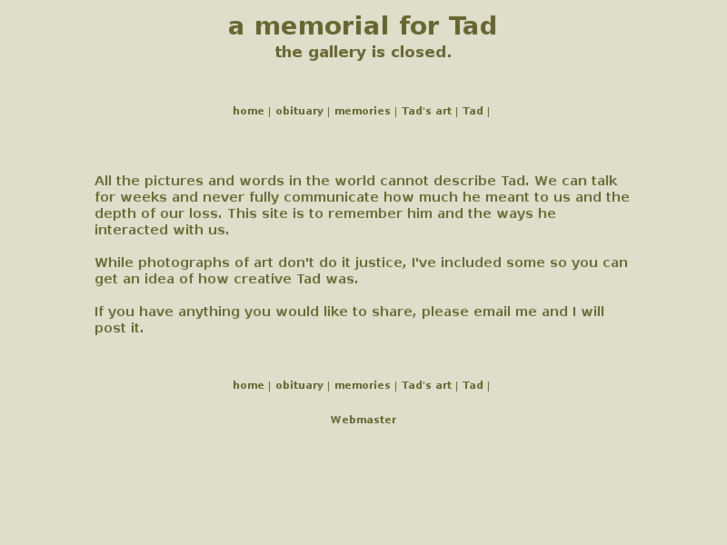 www.memorialfortad.com