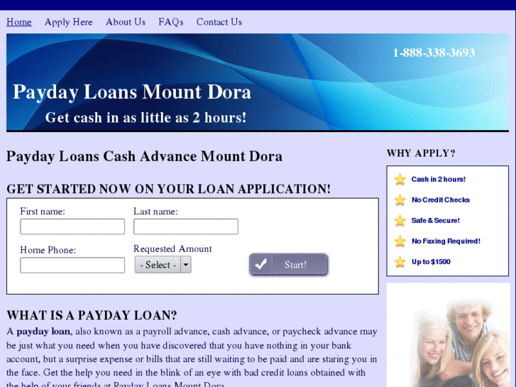 www.paydayloansmountdorafl.com