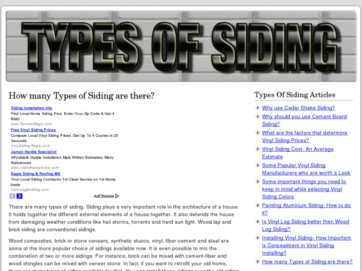 www.typesofsiding.com