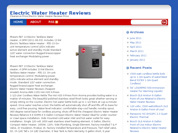 www.electricwaterheaterreviews.info