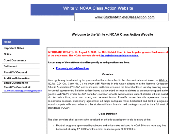 www.ncaaclassaction.com