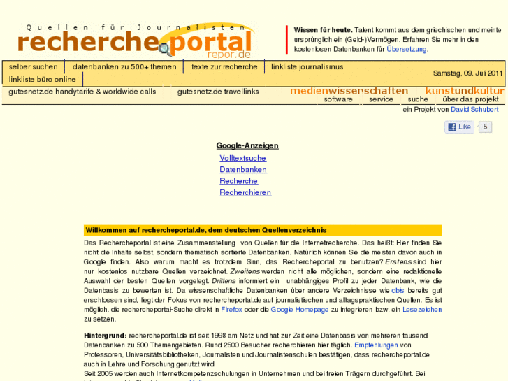 www.rechercheportal.de