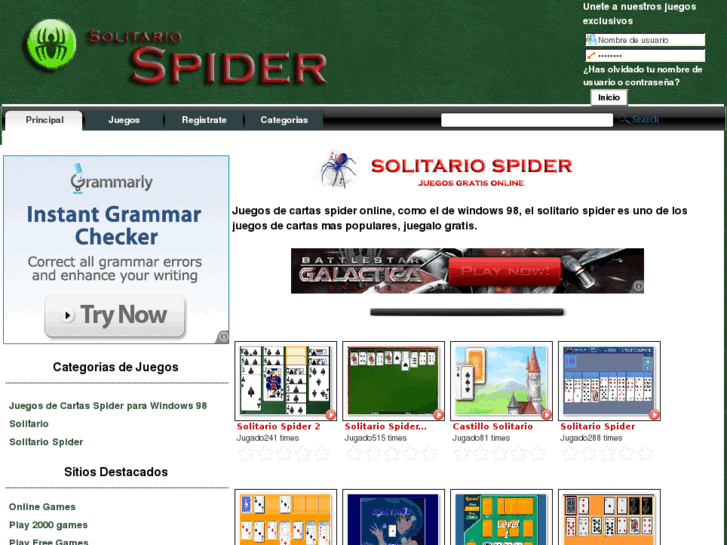 www.juegosdecartasspider.com