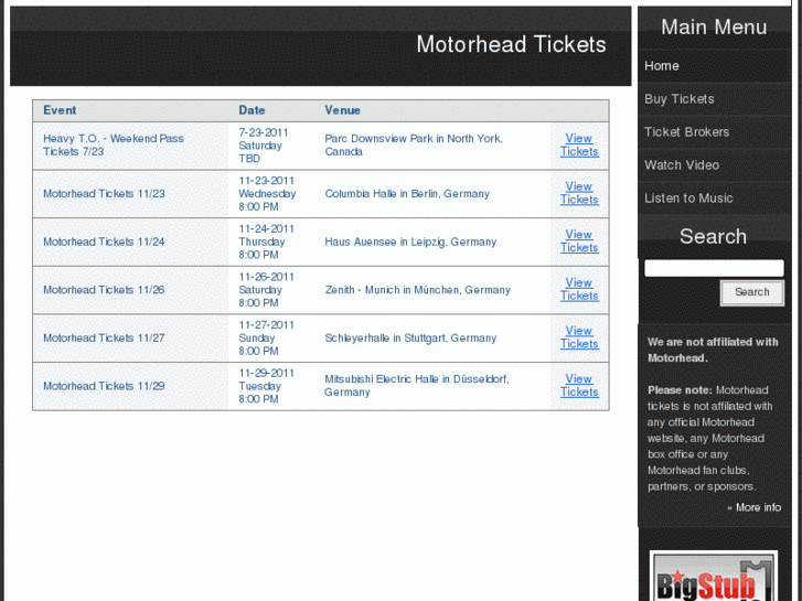 www.motorheadtickets.com