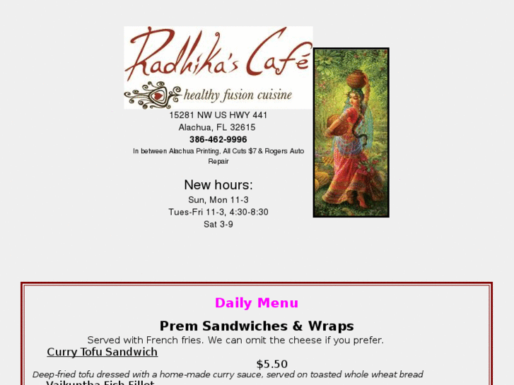 www.radhikascafe.com