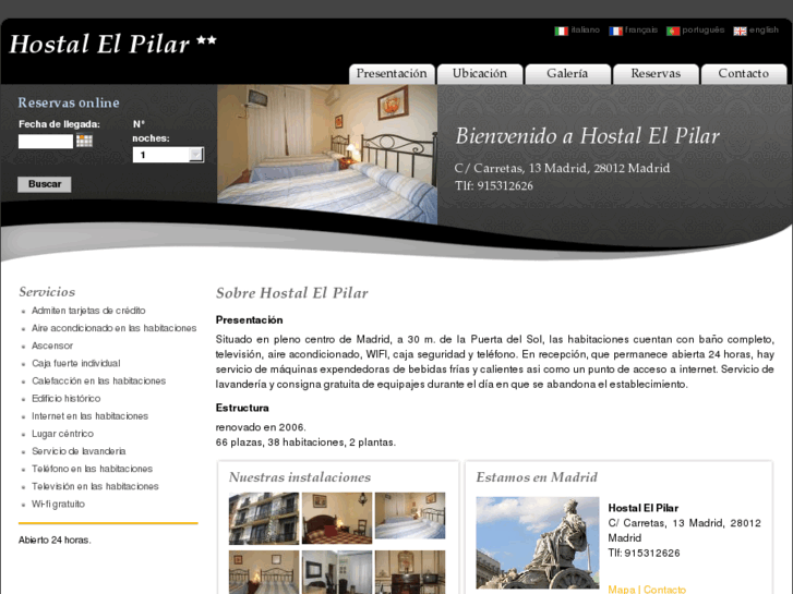 www.hostalelpilarmadrid.com