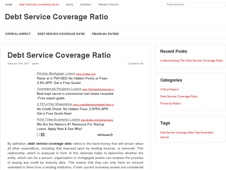 www.debtservicecoverageratio.net