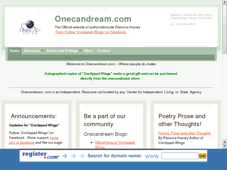www.onecandream.net
