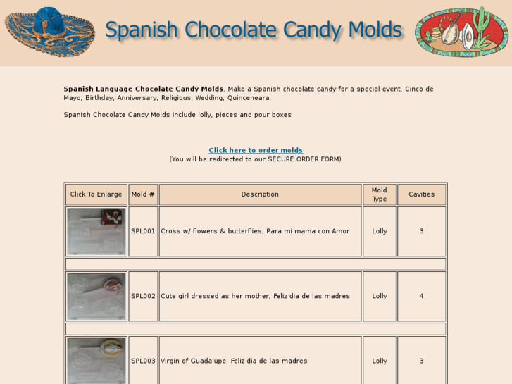 www.spanishchocolatecandymolds.com