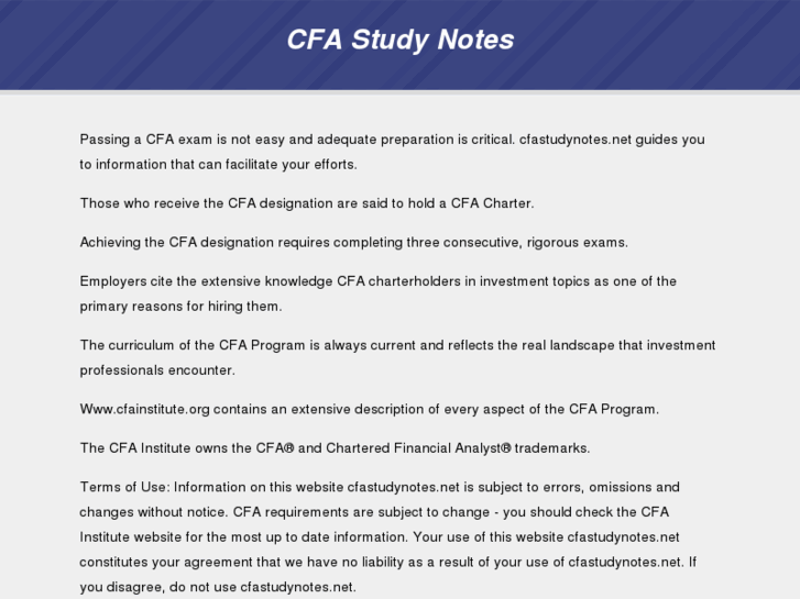 www.cfastudynotes.net