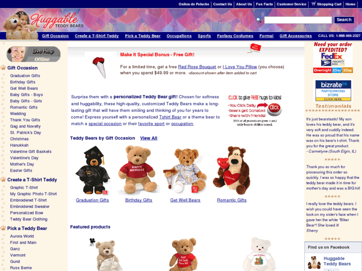 www.huggableteddybear.com