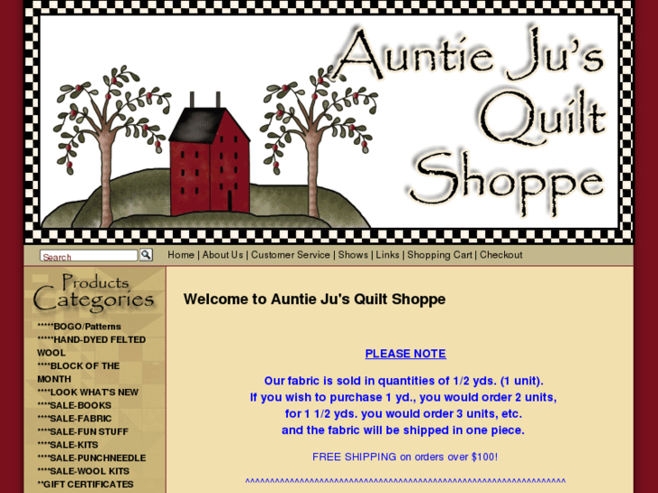 www.auntiejusquiltshoppe.com