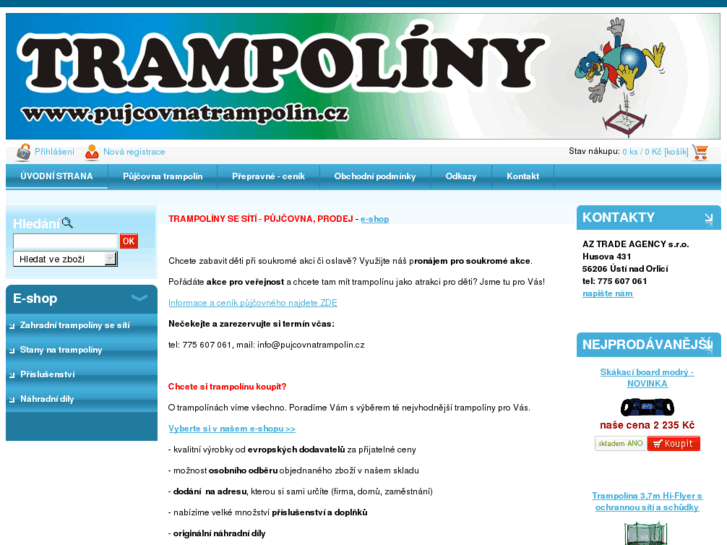 www.pujcovnatrampolin.cz