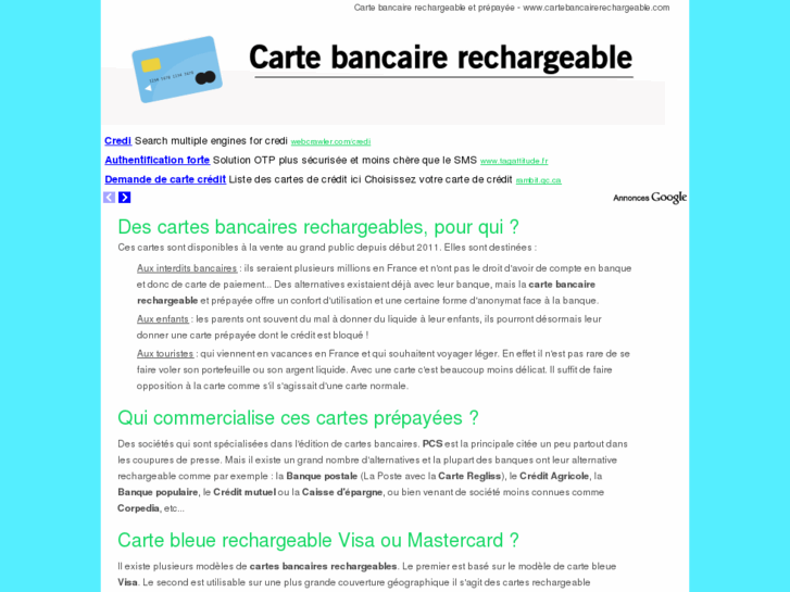 www.cartebancairerechargeable.com