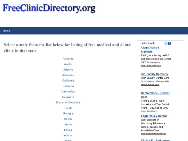 www.freeclinicdirectory.org