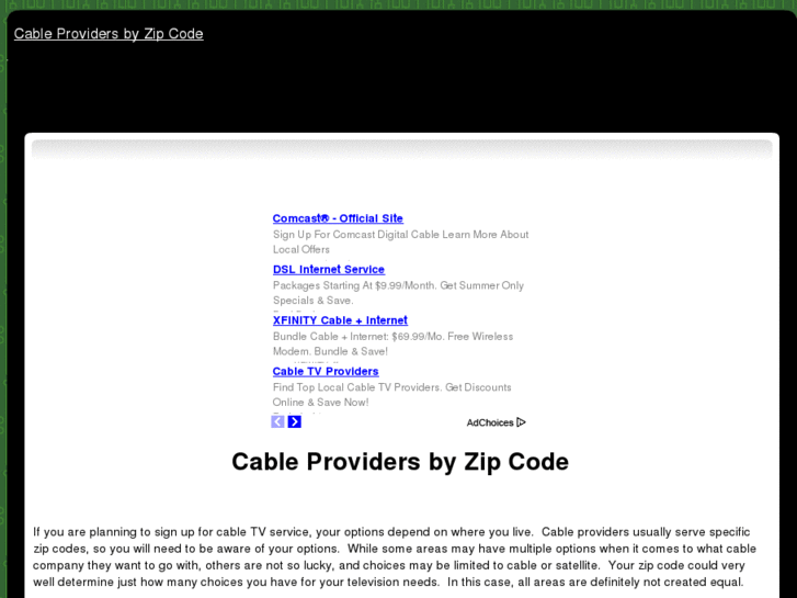 www.cableprovidersbyzipcode.com