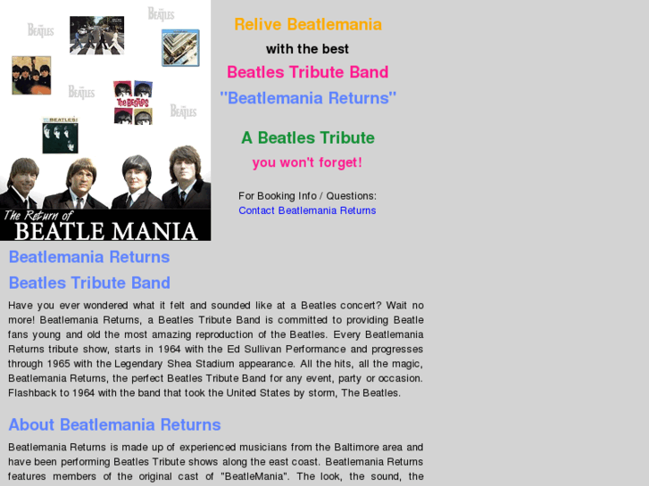 www.beatlemaniareturns.com