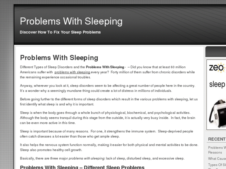 www.problemswithsleeping.com