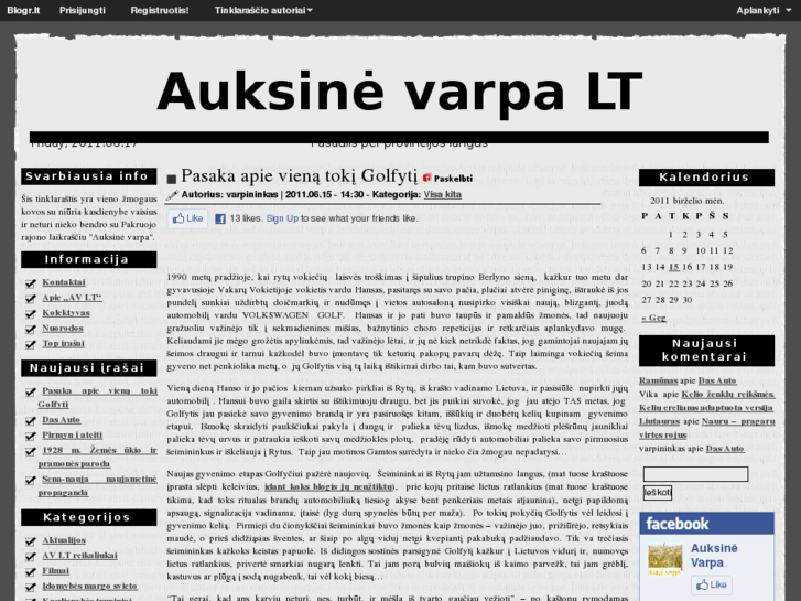 www.auksinevarpa.lt