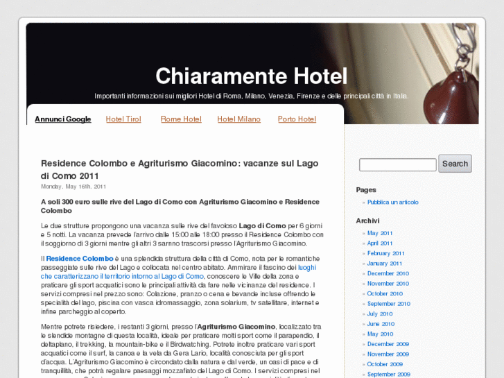 www.chiaramentehotel.com