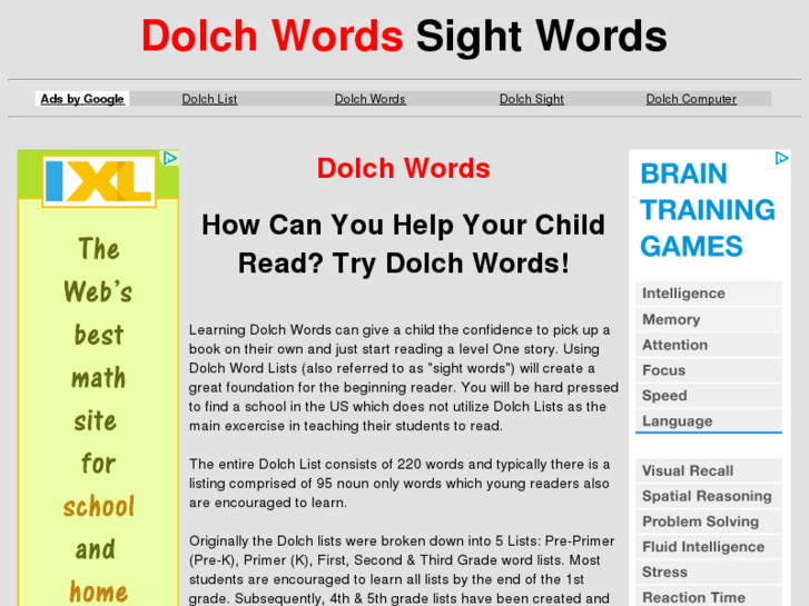 www.dolchwords.info